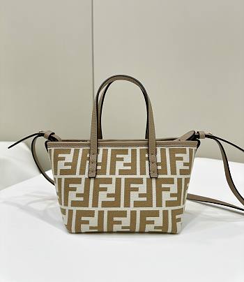 Fendi Mini Roll Tote Handbag Brown Size 15.5 x 11 x 13 cm