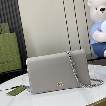 Gucci GG Marmont Chain Wallet Grey Size 12.5 x 21 x 4 cm