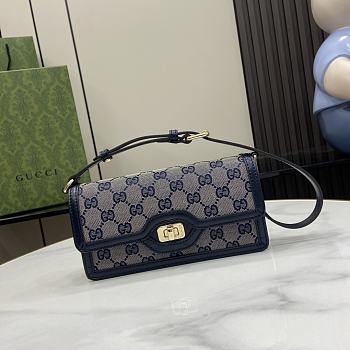 Gucci Luce Series Mini Shoulder Bag Blue Size 21 x 11 x 4 cm
