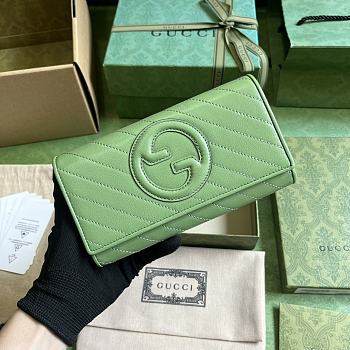️Gucci Blondie Long Wallet Green Size 11 x 19 x 3.5 cm