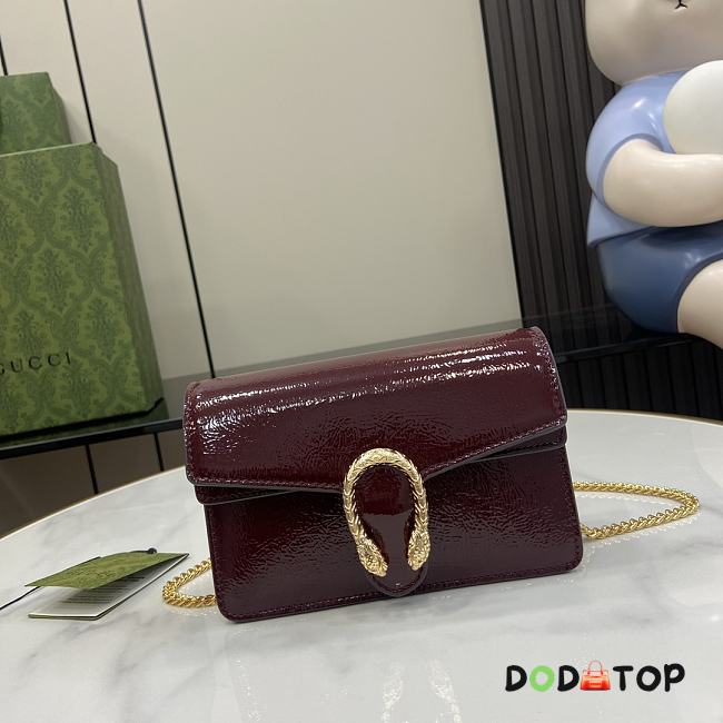 Gucci Dionysus Super Mini Handbag Burgundy Size 17.5 x 11 x 6.5 cm - 1