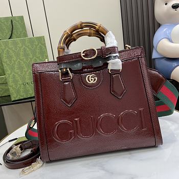 Gucci Diana Bamboo Small Red Handbag Size 27 x 24 x 11 cm