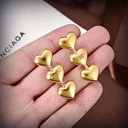 Balenciaga Heart Earrings in Gold Brass - 3