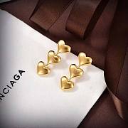 Balenciaga Heart Earrings in Gold Brass - 2