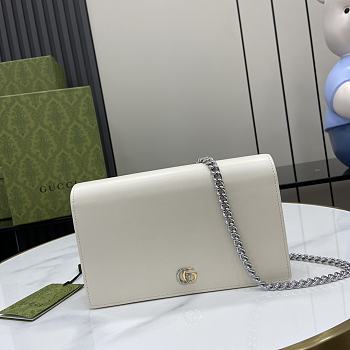Gucci GG Marmont Chain Wallet White Size 12.5 x 20 x 4 cm