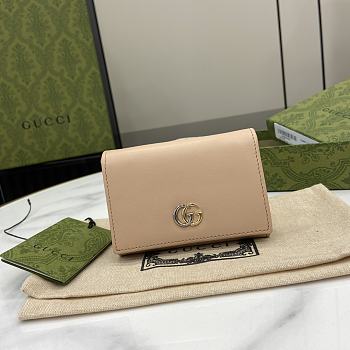 Gucci GG Marmont Card Holder Beige Size 7.5 x 11 x 2 cm