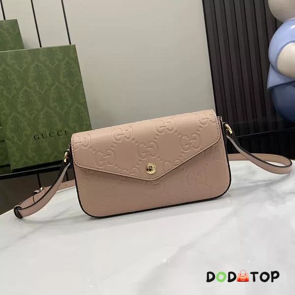 Gucci GG Super Mini Shoulder Bag in Rose Beige Leather Size 21 x 13.5 x 3 cm - 1