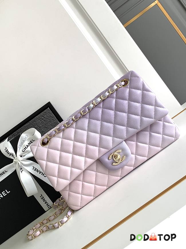 Chanel Flap Bag Lambskin Light Purple Size 25.5 cm - 1