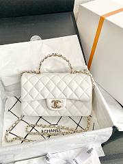 Chanel Flap Handle Bag Mini White Size 20 x 6.5 x 12 cm - 1