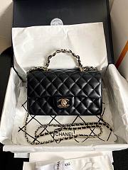 Chanel Flap Handle Bag Mini Black Size 20 x 6.5 x 12 cm - 1