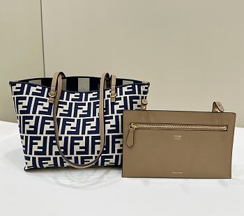 Fendi Roll Mini Shopping Bag Blue Size 22 x 14 x 18 cm