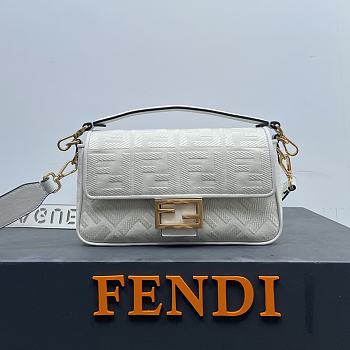 Fendi Baguette White FF Size 26 x 13 x 6 cm