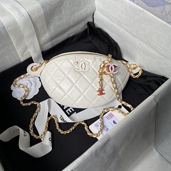 Chanel AS4113 Waist Bag White Size 27 cm