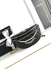 Chanel Pearl Chain Waist Bag Black Size 17 x 24 x 11 cm - 1