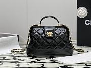 Chanel Black Shiny Lambskin Top Handle Size 23.5 cm - 1