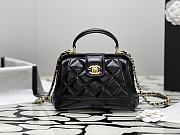 Chanel Mini Black Shiny Lambskin Top Handle Size 12 x 18 x 7 cm - 1