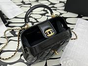 Chanel Mini Black Shiny Lambskin Top Handle Size 12 x 18 x 7 cm - 4