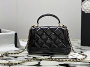 Chanel Mini Black Shiny Lambskin Top Handle Size 12 x 18 x 7 cm - 3