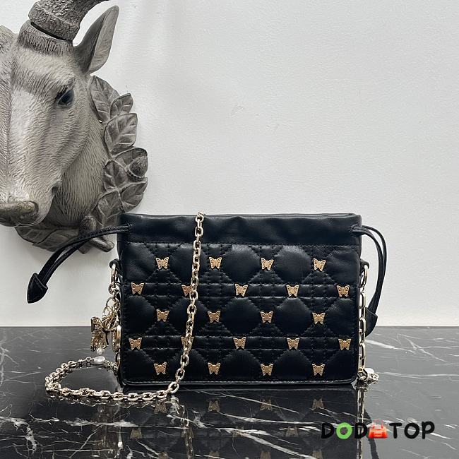 Dior Mini Bag Black Cannage Lambskin Size 19 × 13 × 5 cm - 1