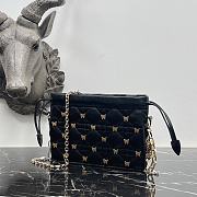 Dior Mini Bag Black Cannage Lambskin Size 19 × 13 × 5 cm - 6