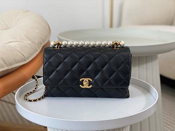 Chanel Pearl Handle Bag Black Size 23.5 × 6.5 × 13.5 cm