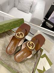 Gucci Blondie Thong Sandals Brown  - 6