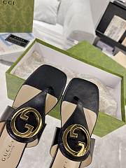 Gucci Blondie Thong Sandals Black - 5