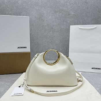 Jacquemus Le Calino Leather Top White Bag Size 33 x 14 x 25 cm