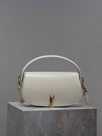 YSL Voltaire Half-Moon Bag White Size 24 × 15 × 5 cm