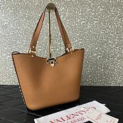 Valentino Garavani Calfskin Tote Bag Brown Size 26 x 11 x 24 cm - 4