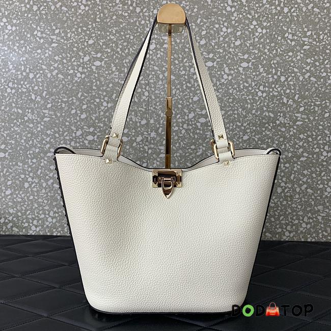 Valentino Garavani Calfskin Tote Bag White Size 26 x 11 x 24 cm - 1