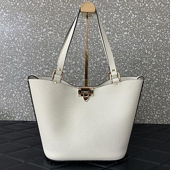 Valentino Garavani Calfskin Tote Bag White Size 26 x 11 x 24 cm