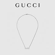 Gucci Necklace With Gucci Script Pendant Silver/Gold - 6