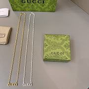 Gucci Necklace With Gucci Script Pendant Silver/Gold - 3