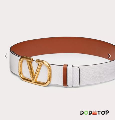 Valentino Reversible Vlogo Signature Belt In Grainy Calfskin 40mm - 1