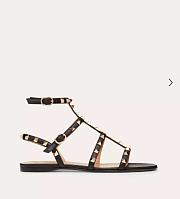 Valentino Rockstud Flat Calfskin Sandal With Straps  - 6