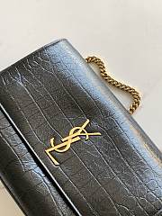 YSL Reversible Suede & Crocodile Leather Black Size 28.5 x 20 x 6 cm - 2