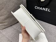 Chanel Boybag White Caviar Silver Hardware Size 25 cm - 5