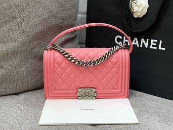 Chanel Boybag Pink Caviar Leather Size 25 cm