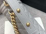 Chanel Boybag Grey Gold Hardware Caviar Leather Size 25 cm - 6