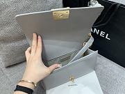 Chanel Boybag Grey Gold Hardware Caviar Leather Size 25 cm - 5