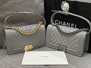 Chanel Boybag Grey Gold Hardware Caviar Leather Size 25 cm - 4