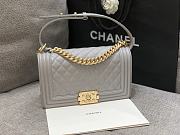 Chanel Boybag Grey Gold Hardware Caviar Leather Size 25 cm - 2