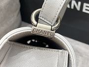 Chanel Boybag Grey Silver Hardware Caviar Leather Size 25 cm - 6