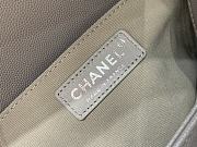 Chanel Boybag Grey Silver Hardware Caviar Leather Size 25 cm - 5