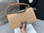 Chanel Boybag Beige Silver Hardware Caviar Leather Size 25 cm - 4