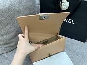 Chanel Boybag Beige Silver Hardware Caviar Leather Size 25 cm - 3