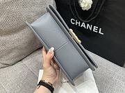 Chanel Boybag Dark Grey Gold Hardware Caviar Leather Size 25 cm - 6