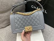 Chanel Boybag Dark Grey Gold Hardware Caviar Leather Size 25 cm - 5