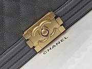 Chanel Boybag Dark Grey Gold Hardware Caviar Leather Size 25 cm - 3